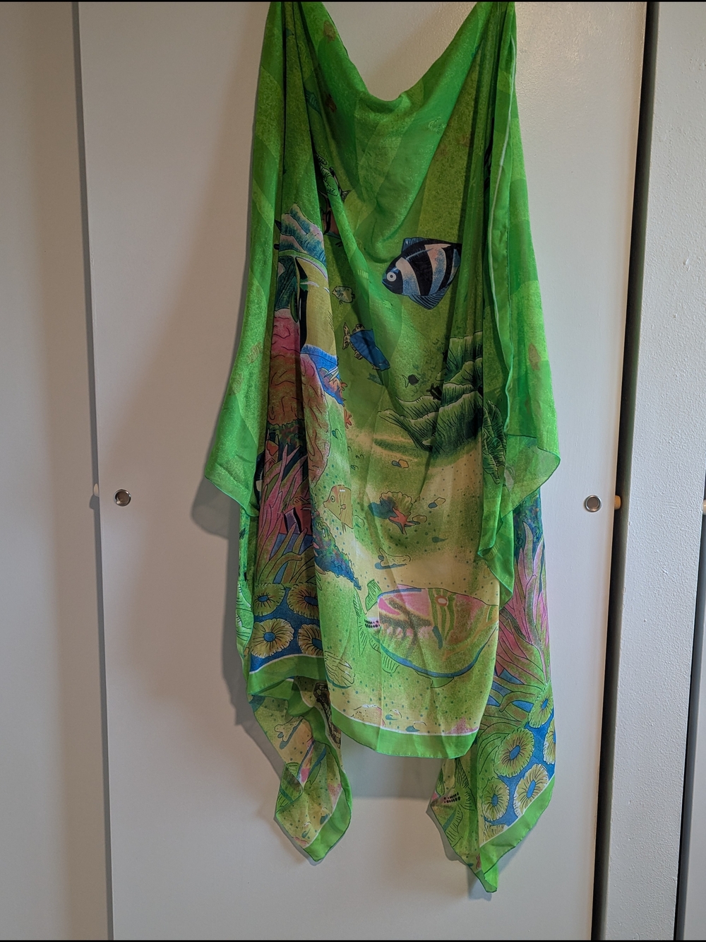 Vintage Mermaidcore Tropical  Coral Reef Rima Sarong Wrap